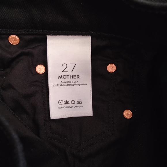 MOTHER The Insider Flood Fresh As A Daisy Black Jeans Sz 27 NWT $218 - Picture 12 of 14